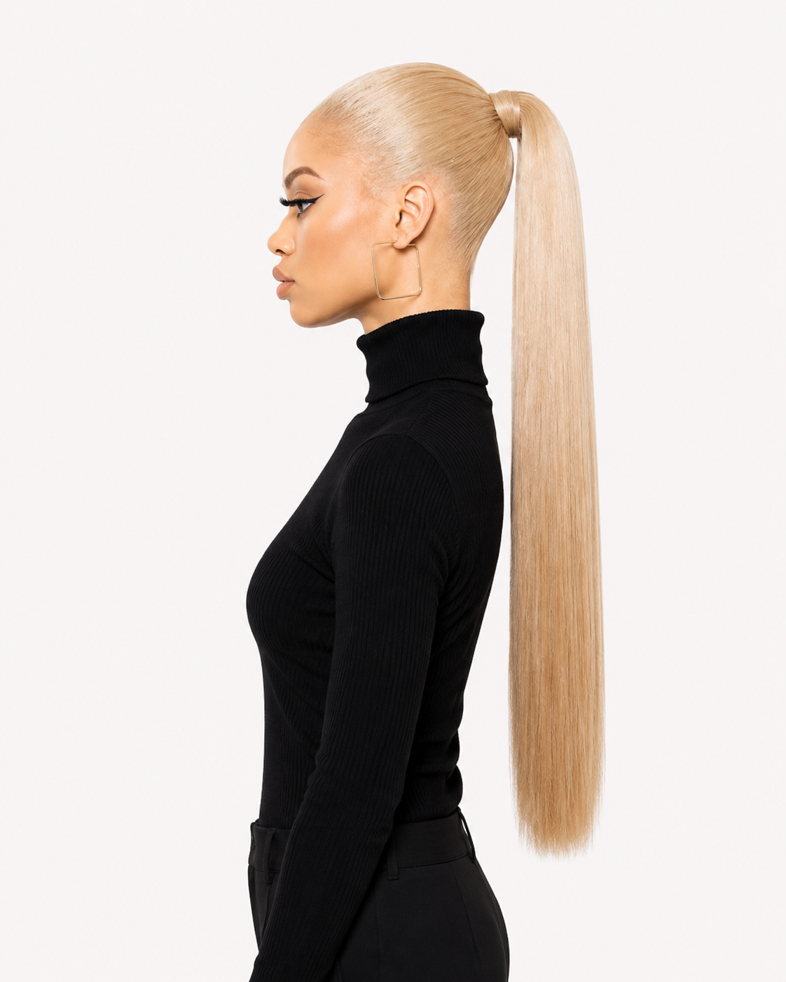 Human Hair Ponytail – Wrap-Around Method, Inner Comb and Velcro Finish Strap.