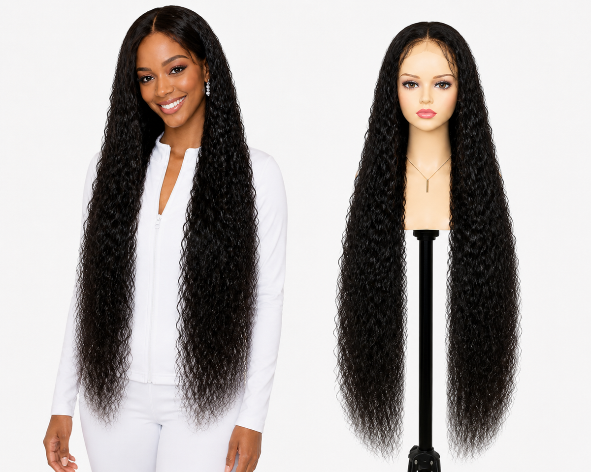 Lace wig Human hair with aligned cuticle Natural color