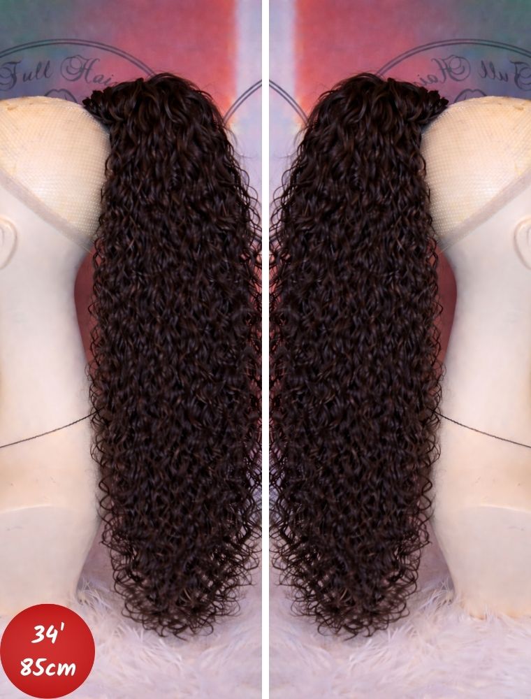 Human Hair Ponytail – Wrap-Around Method, Inner Comb and Velcro Finish Strap.