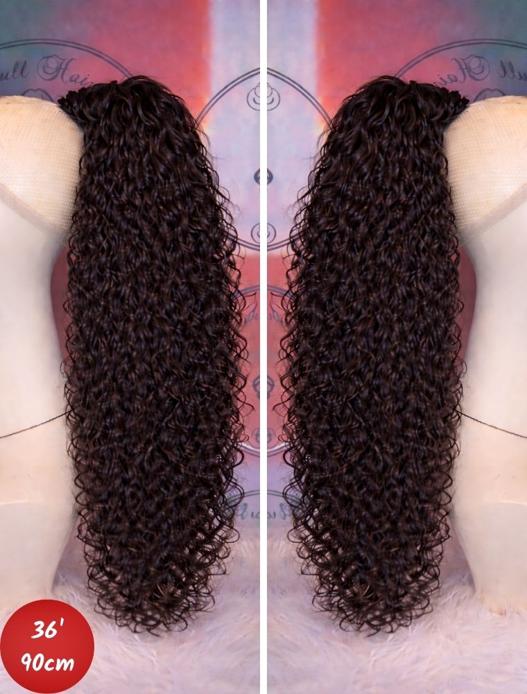 Human Hair Ponytail – Wrap-Around Method, Inner Comb and Velcro Finish Strap.