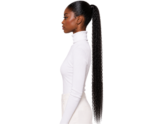 Human Hair Ponytail – Wrap-Around Method, Inner Comb and Velcro Finish Strap.
