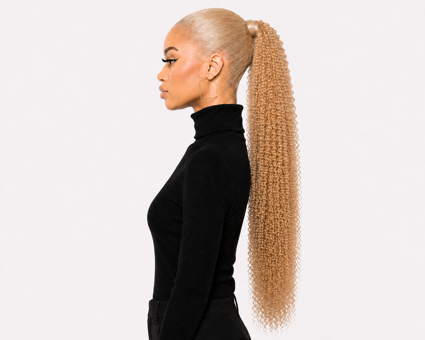 Human Hair Ponytail – Wrap-Around Method, Inner Comb and Velcro Finish Strap.