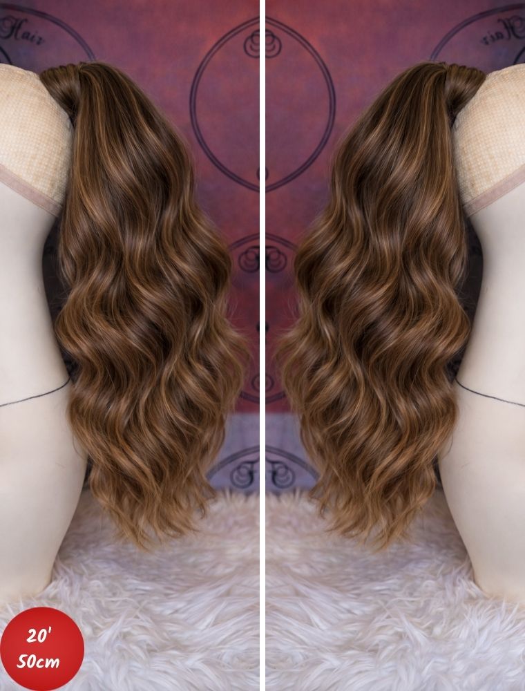 Human Hair Ponytail – Wrap-Around Method, Inner Comb and Velcro Finish Strap.