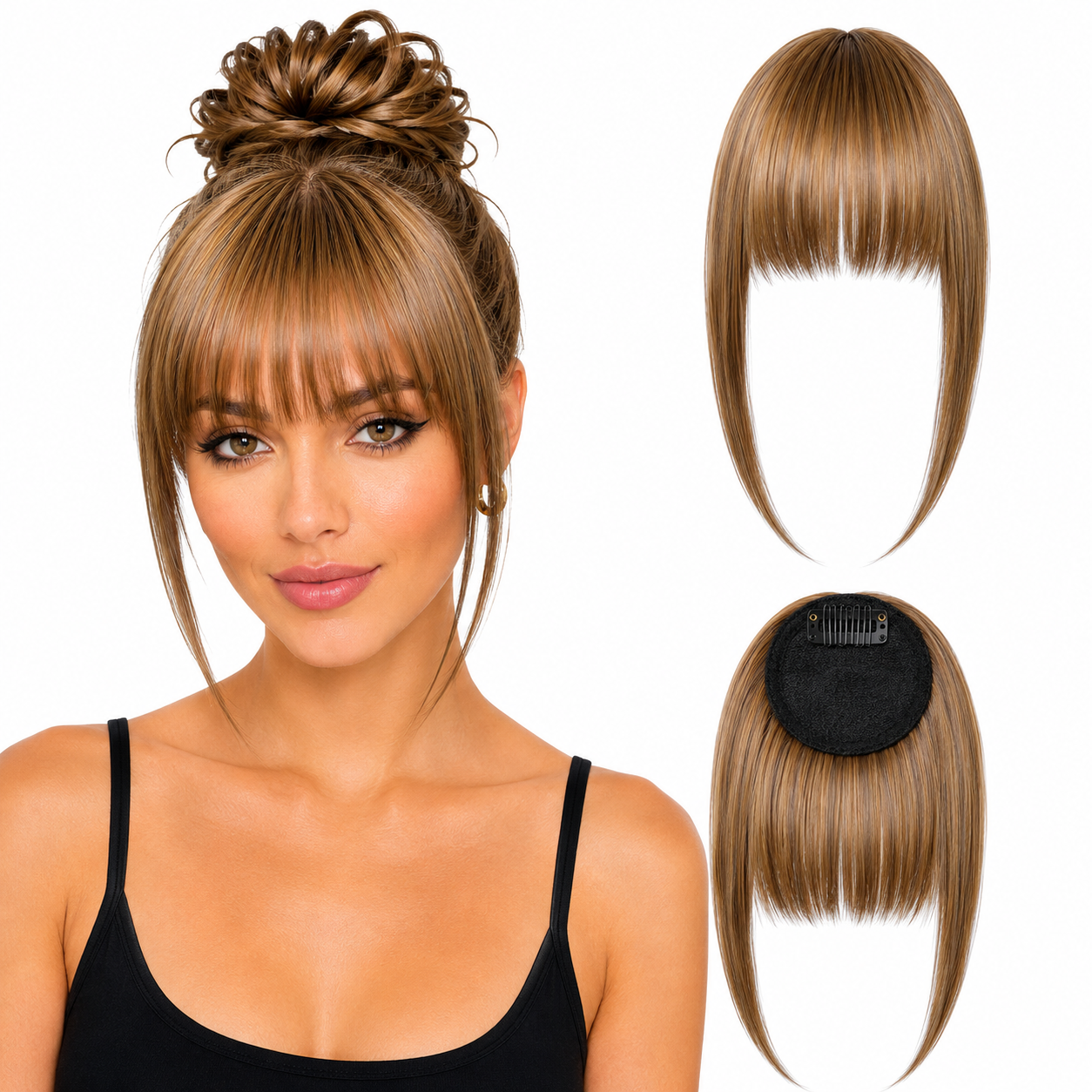 Fringe Removable Human Hair Clip-In French Neat Bang
