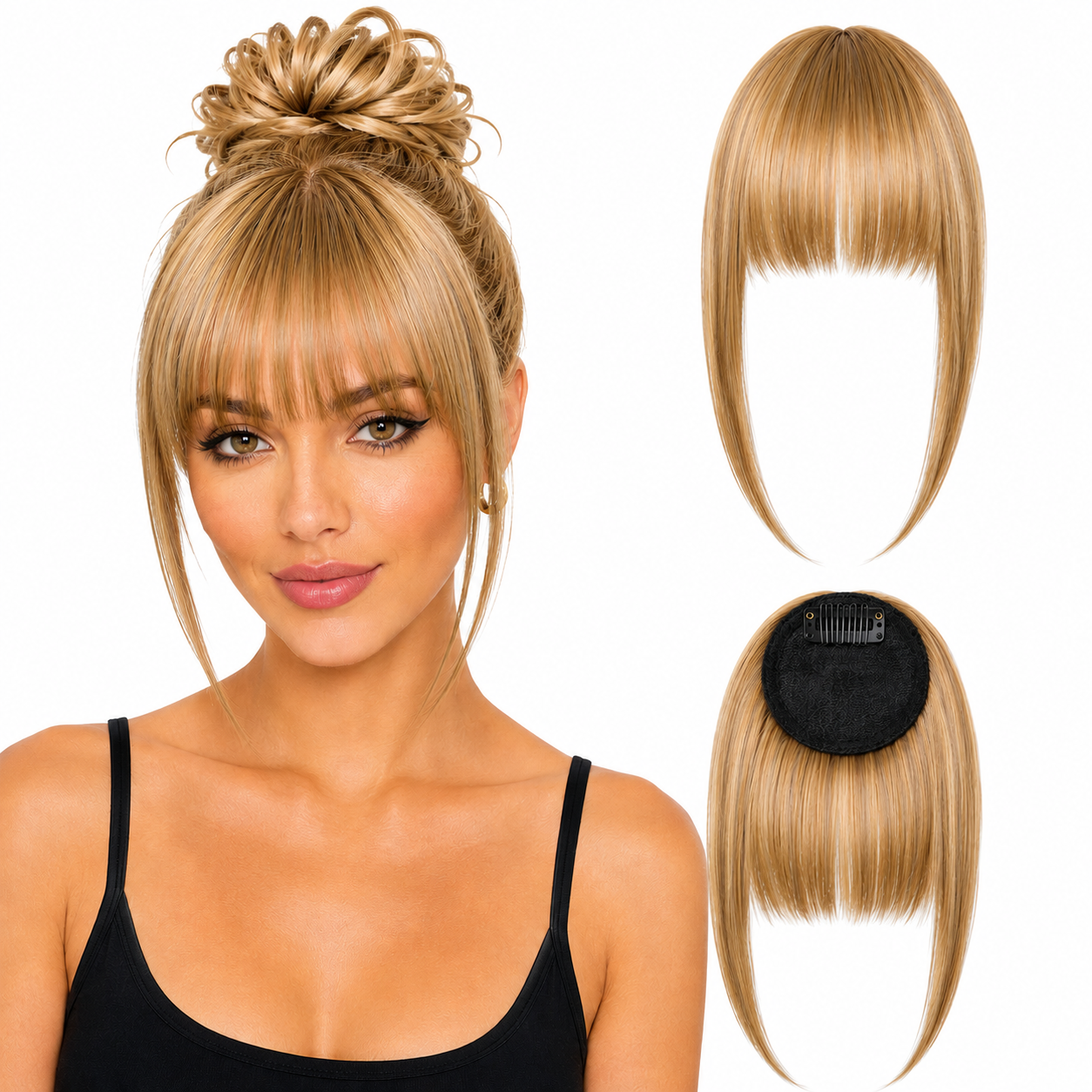 Fringe Removable Human Hair Clip-In French Neat Bang