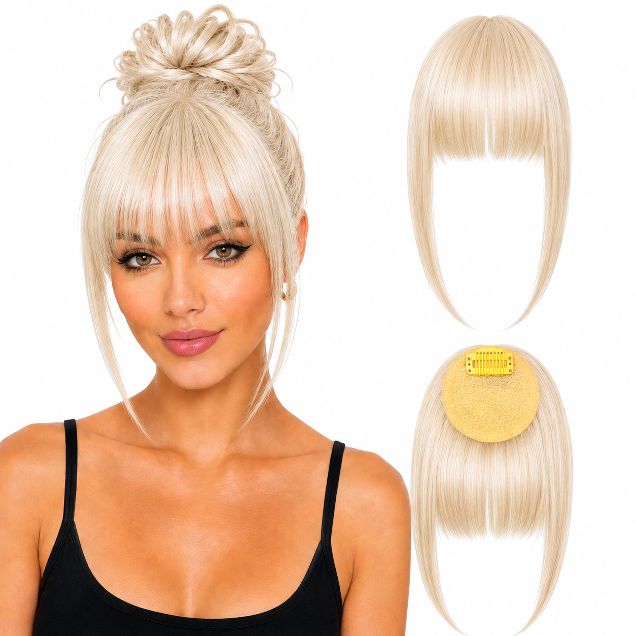 Fringe Removable Human Hair Clip-In French Neat Bang
