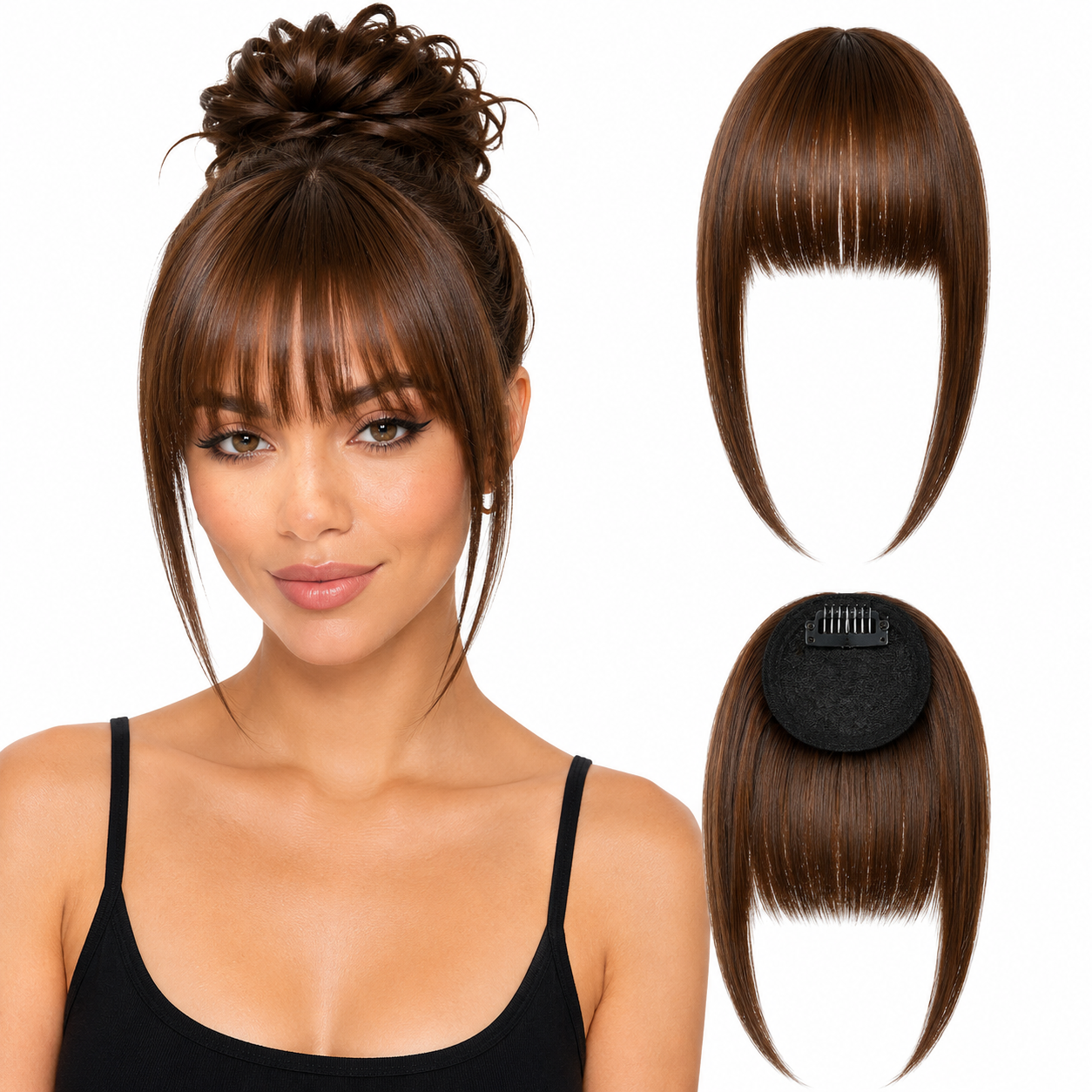 Fringe Removable Human Hair Clip-In French Neat Bang