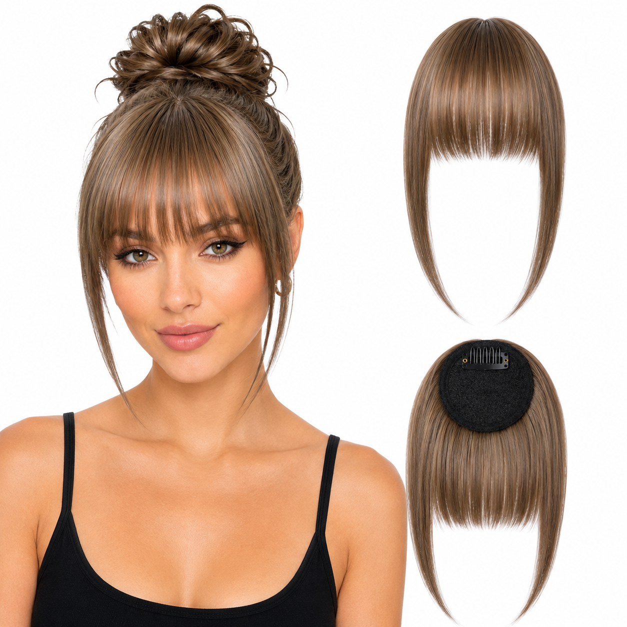 Fringe Removable Human Hair Clip-In French Neat Bang