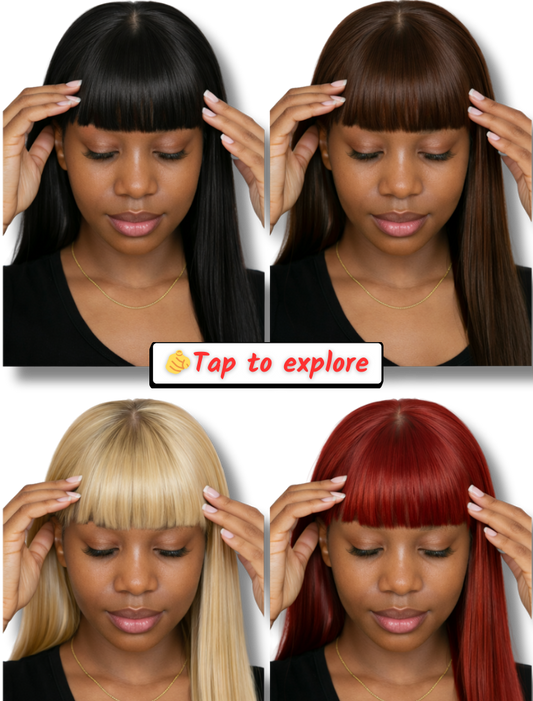 Removable Human Hair Fringe | Clip-In “French Neat Bang” – Instant Elegance & Practicality