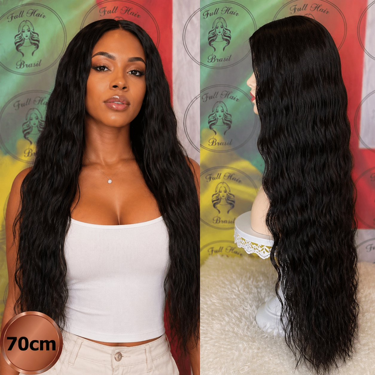 28" (70 cm) Lace Wig – Brazilian Human Hair