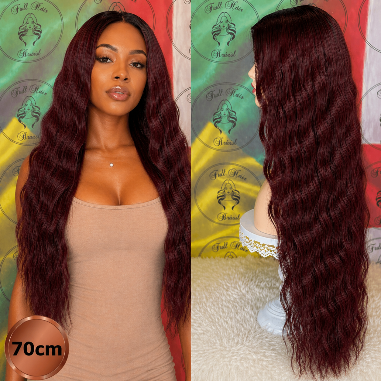 28" (70 cm) Lace Wig – Brazilian Human Hair