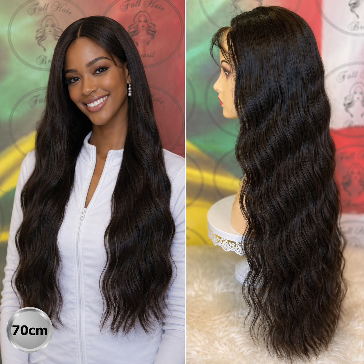 28" (70 cm) Lace Wig – Brazilian Human Hair