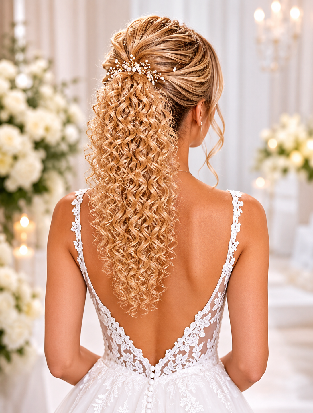 Human Hair Ponytail – Wrap-Around Method, Inner Comb and Velcro Finish Strap.