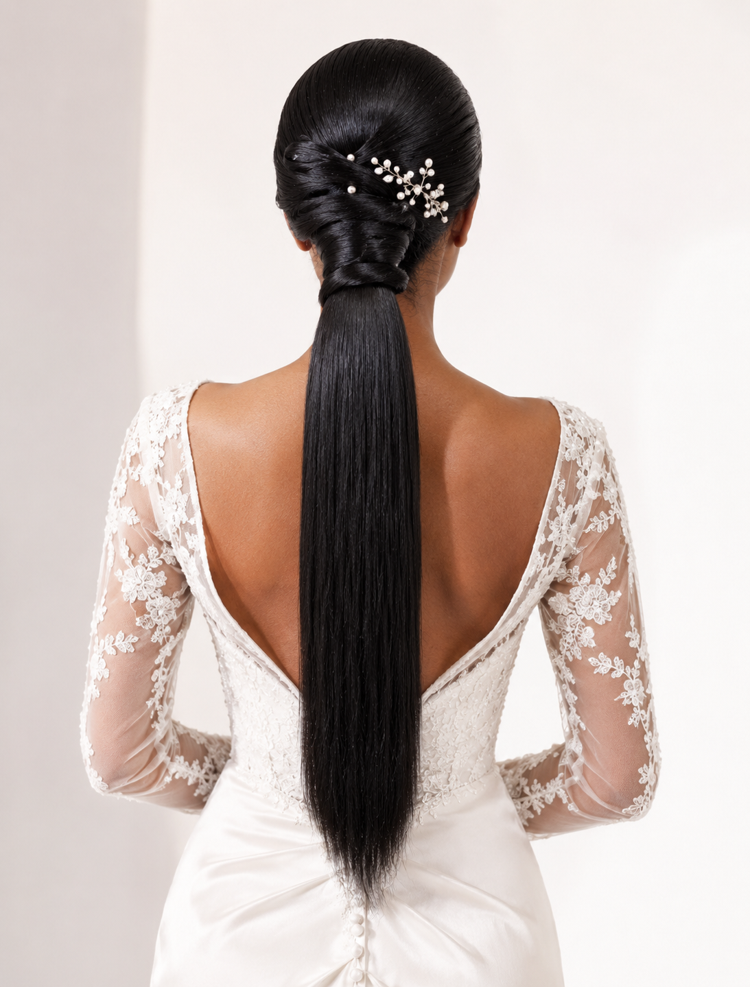 Human Hair Ponytail – Wrap-Around Method, Inner Comb and Velcro Finish Strap.