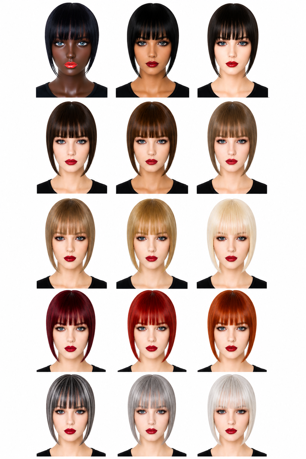 Fringe Removable Human Hair Clip-In French Neat Bang