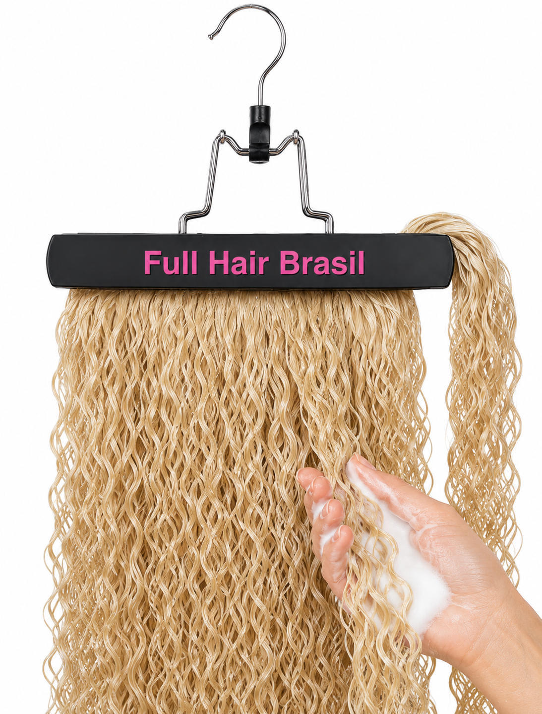 Human Hair Ponytail – Wrap-Around Method, Inner Comb and Velcro Finish Strap.