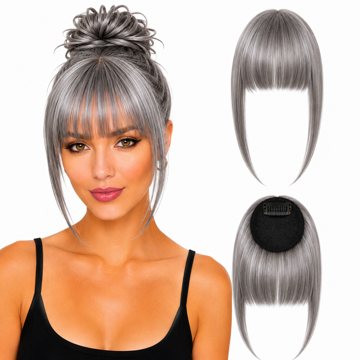 Fringe Removable Human Hair Clip-In French Neat Bang