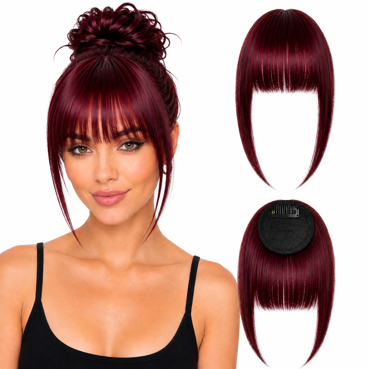 Fringe Removable Human Hair Clip-In French Neat Bang