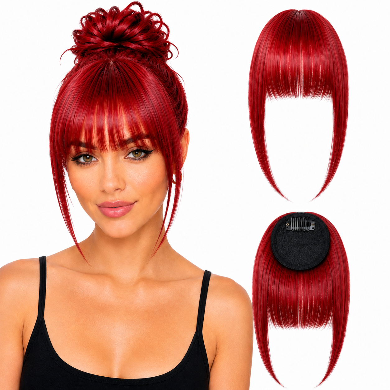 Fringe Removable Human Hair Clip-In French Neat Bang