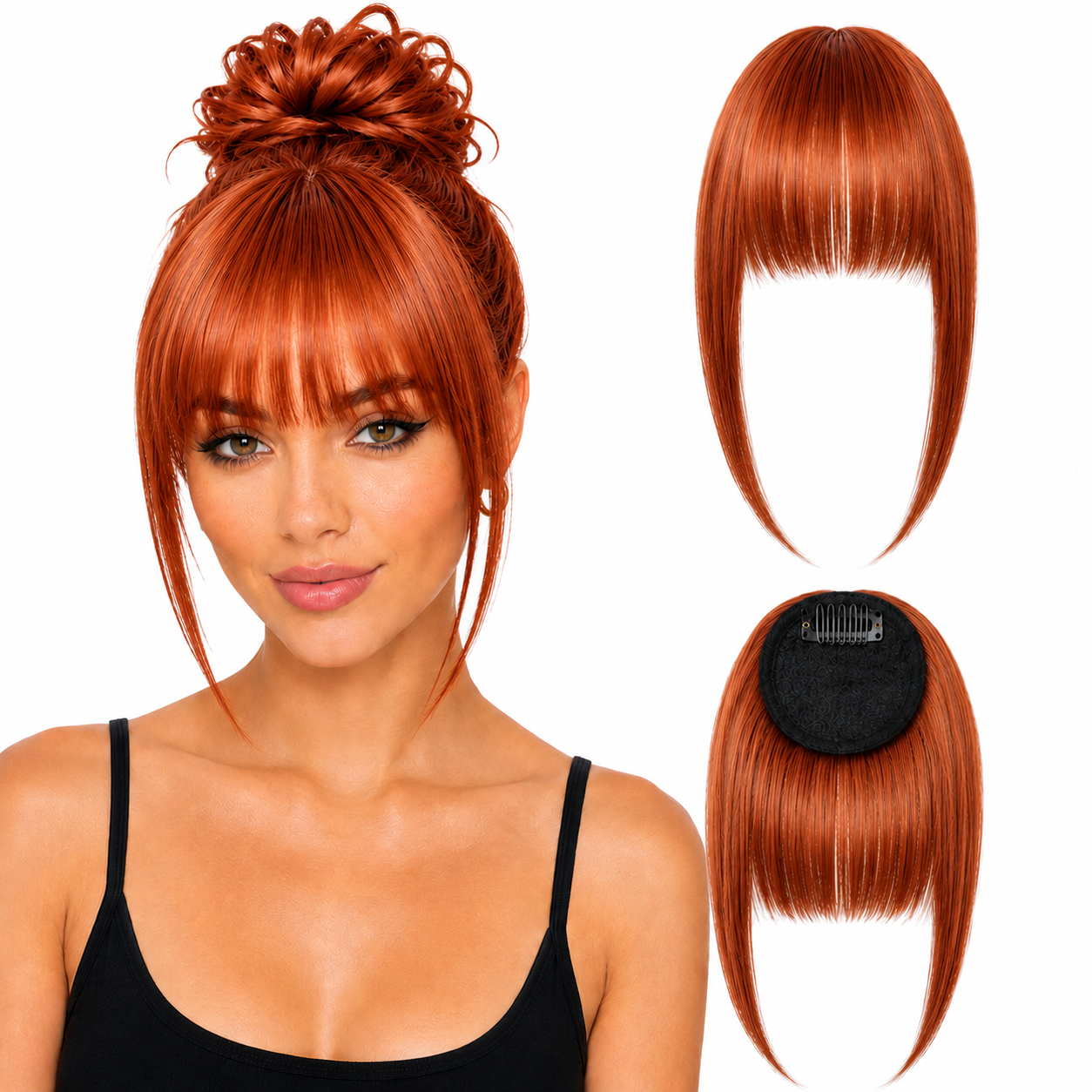 Fringe Removable Human Hair Clip-In French Neat Bang