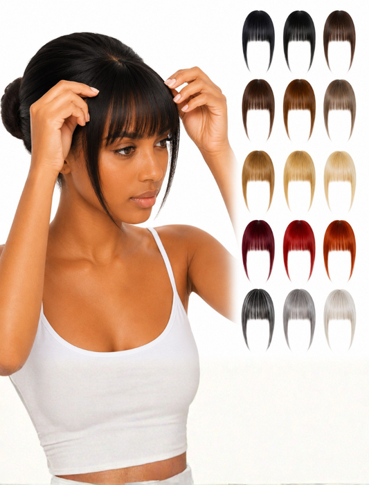 Fringe Removable Human Hair Clip-In French Neat Bang