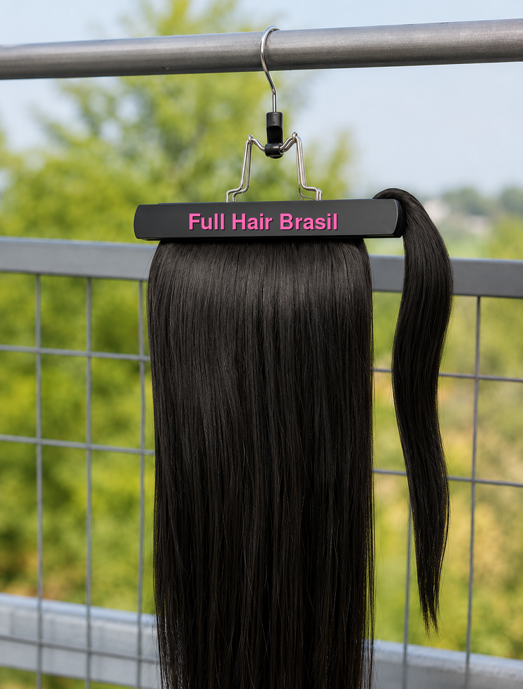 Human Hair Ponytail – Wrap-Around Method, Inner Comb and Velcro Finish Strap.