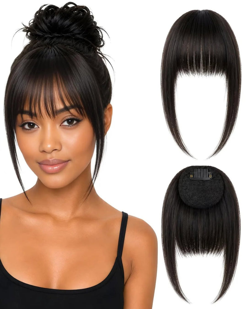 Human Hair Clip-In Fringe – 15 Shades — Black.2