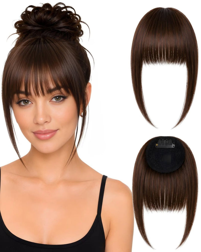 Human Hair Clip-In Fringe – 15 Shades — Brown.1