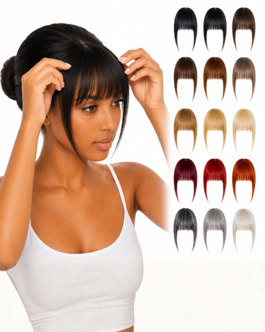 Human hair clip-in fringe collection in 15 shades