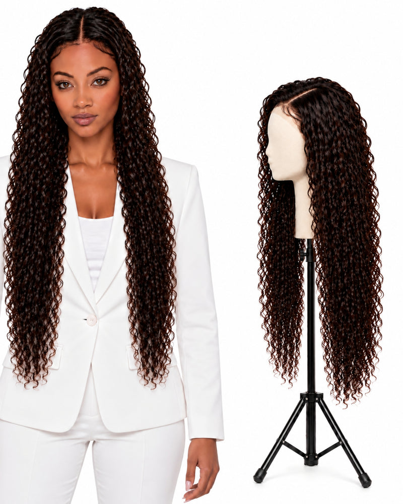Natural Brown Curly HD Lace Human Hair Wig — 70 cm / Natural