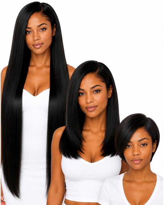 Black straight transparent lace front human hair wig — cover