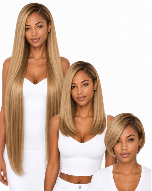 Blonde straight transparent lace front human hair wig — cover