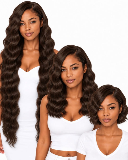 Natural brown wavy transparent lace front human hair wig — cover